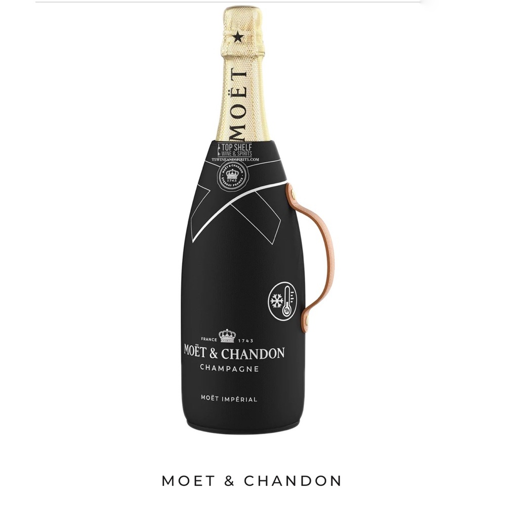 RARE Moet & Chandon Champagne Isotherm Suit Black Wine Bottle Bag Zips Cozy
